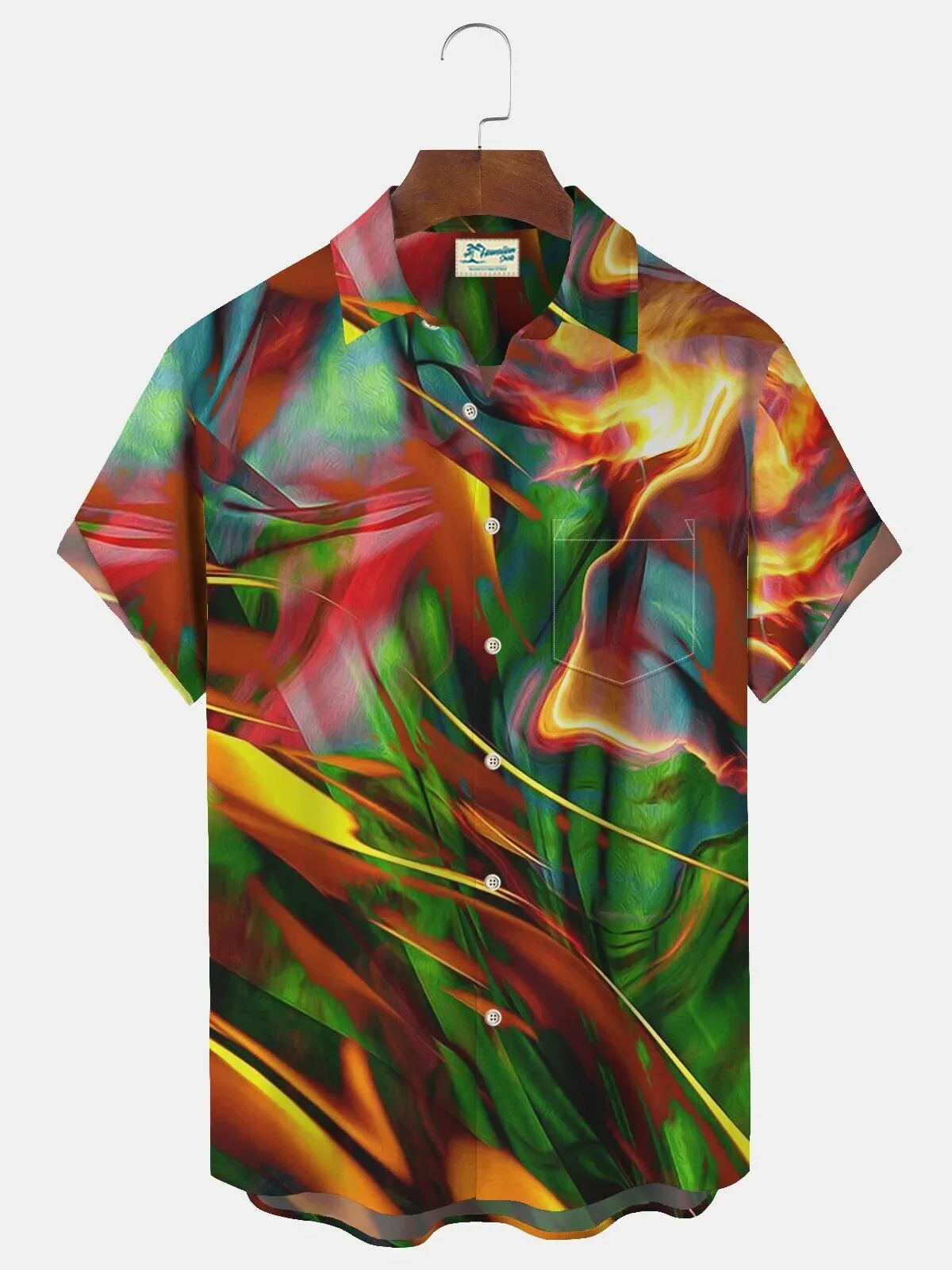 Abstract Art Aurora Ombre Print Beach Hawaiian Shirt for Men