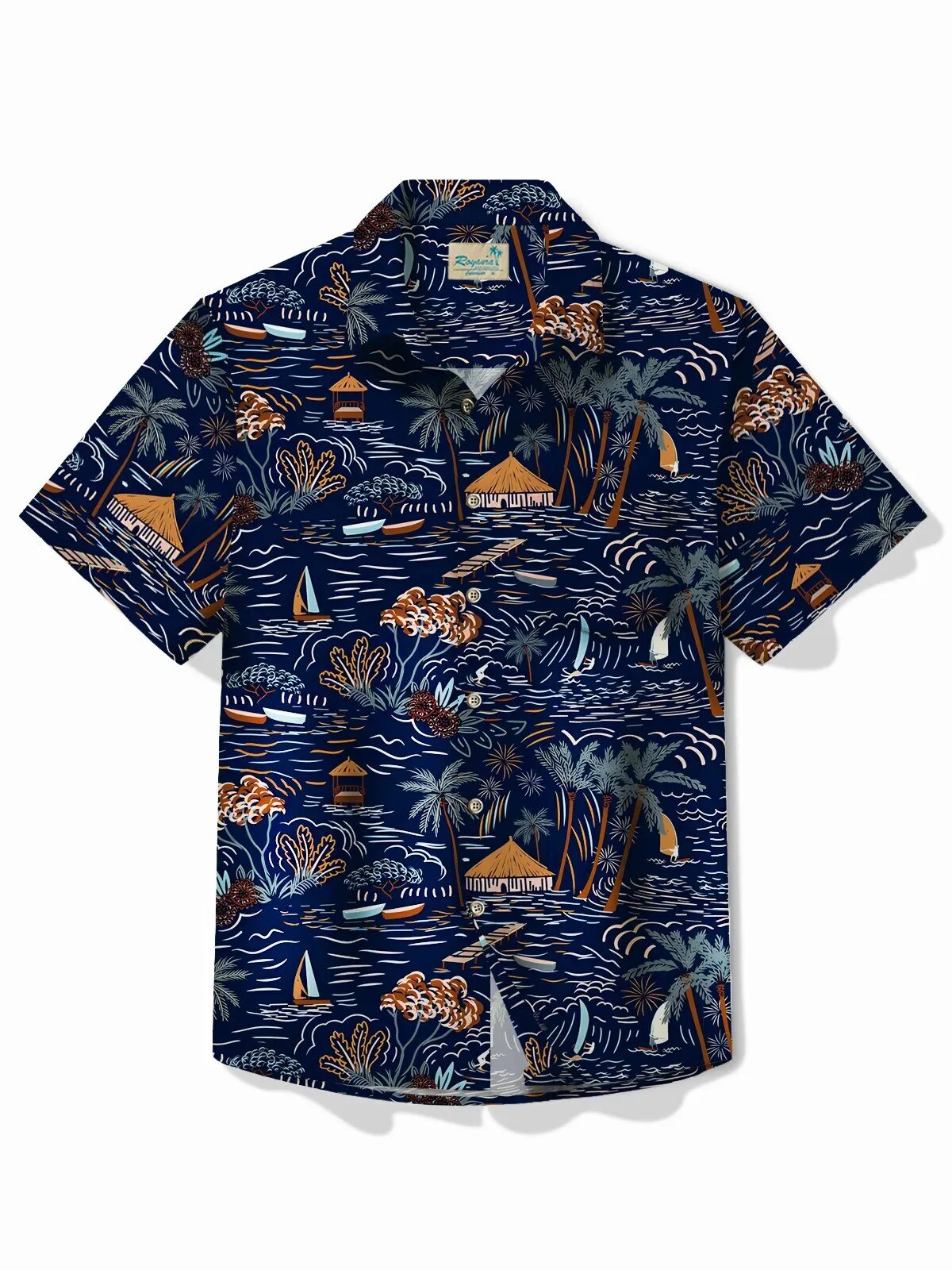 Tropical Beach Vacation Coconut Tree Print Men's Hawaiian Shirt